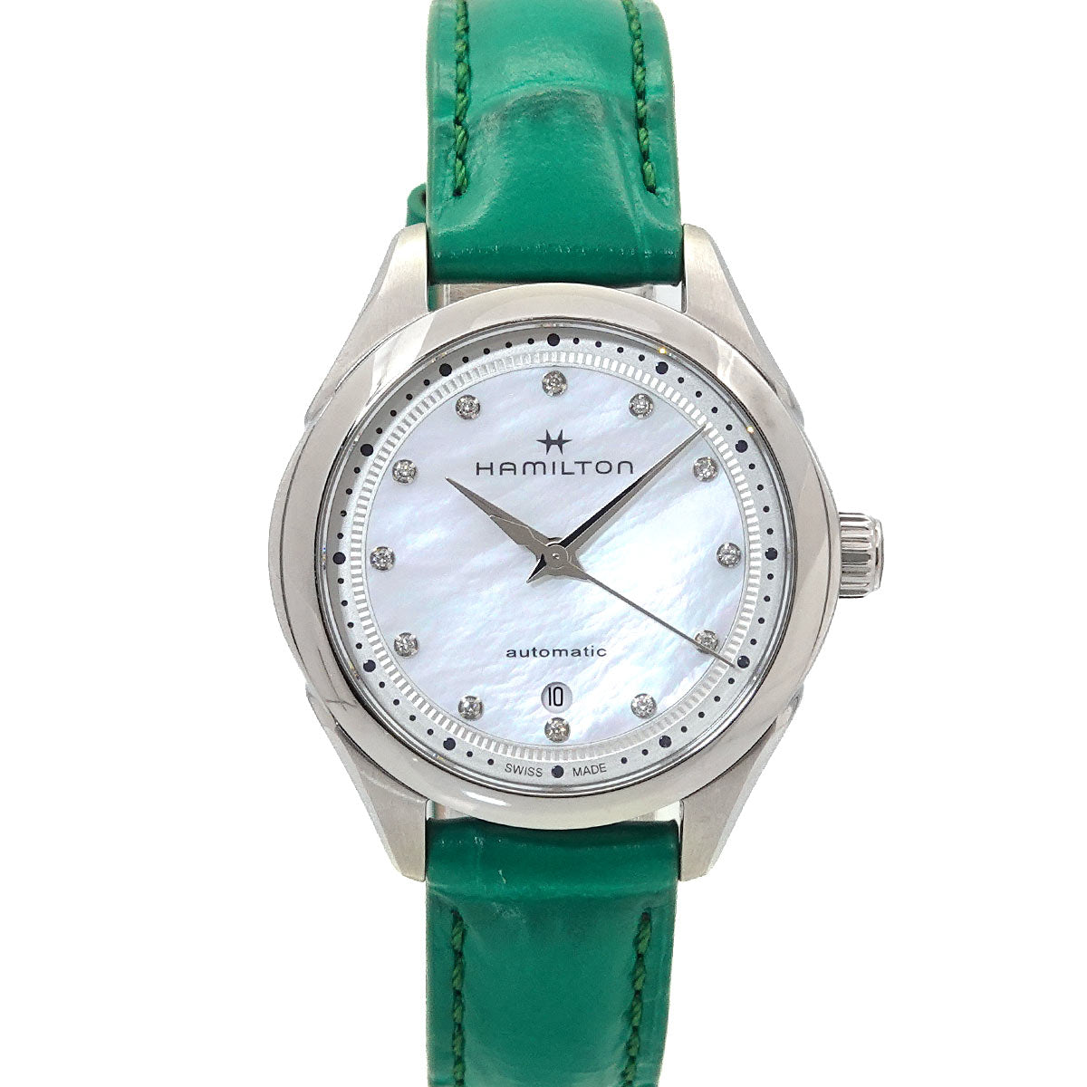 Jazzmaster Lady H322750 12P Diamond Automatic White Shell