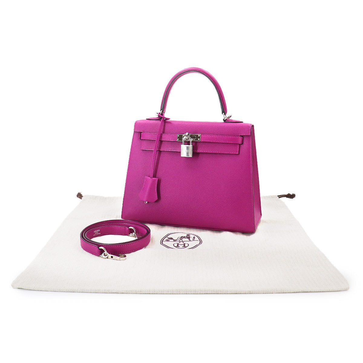 Kelly 25 2way Hand Shoulder Bag Veau Epsom Rose purpl