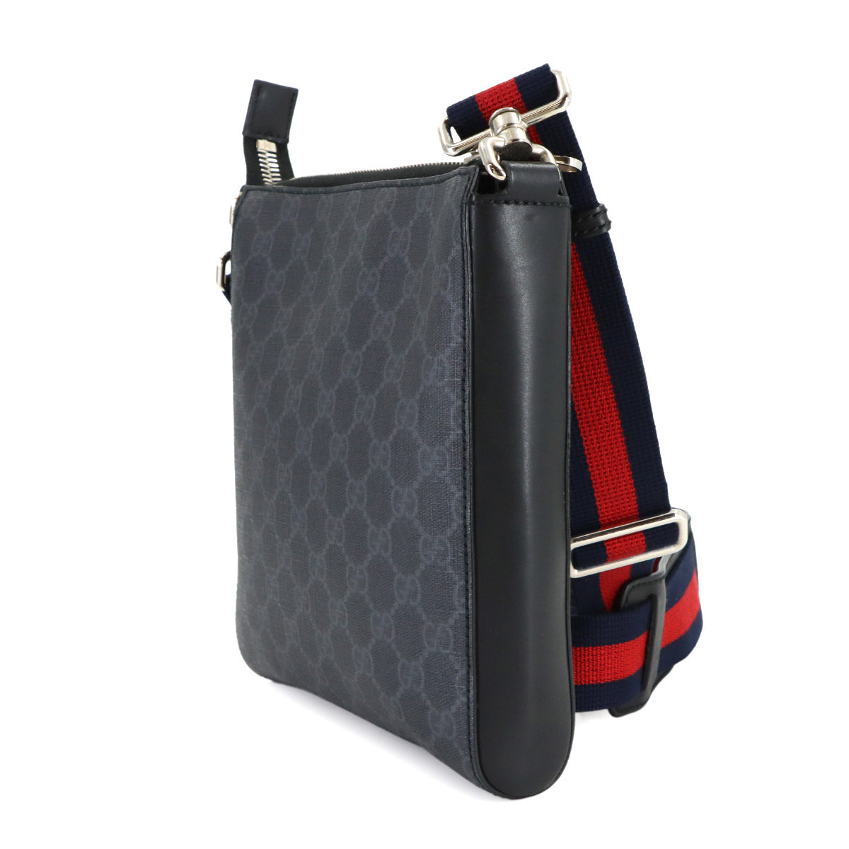 GG Supreme Small Messenger Shoulder Bag Gray Black 523599