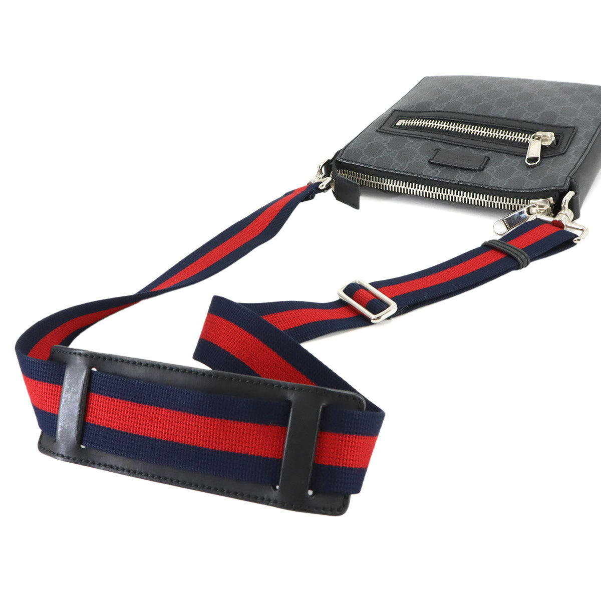 GG Supreme Small Messenger Shoulder Bag Gray Black 523599
