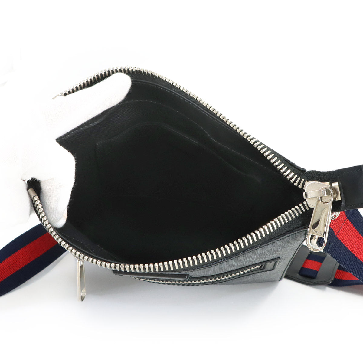 GG Supreme Small Messenger Shoulder Bag Gray Black 523599