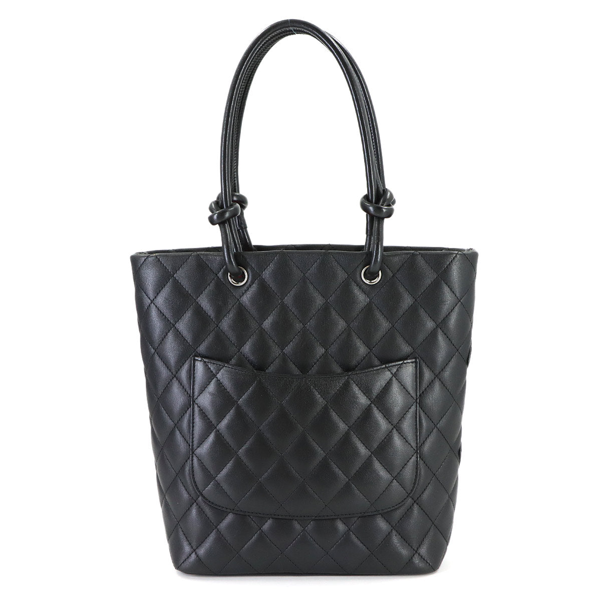 Cambon Line Medium Tote Bag Leather Enamel Black A25167 Purse