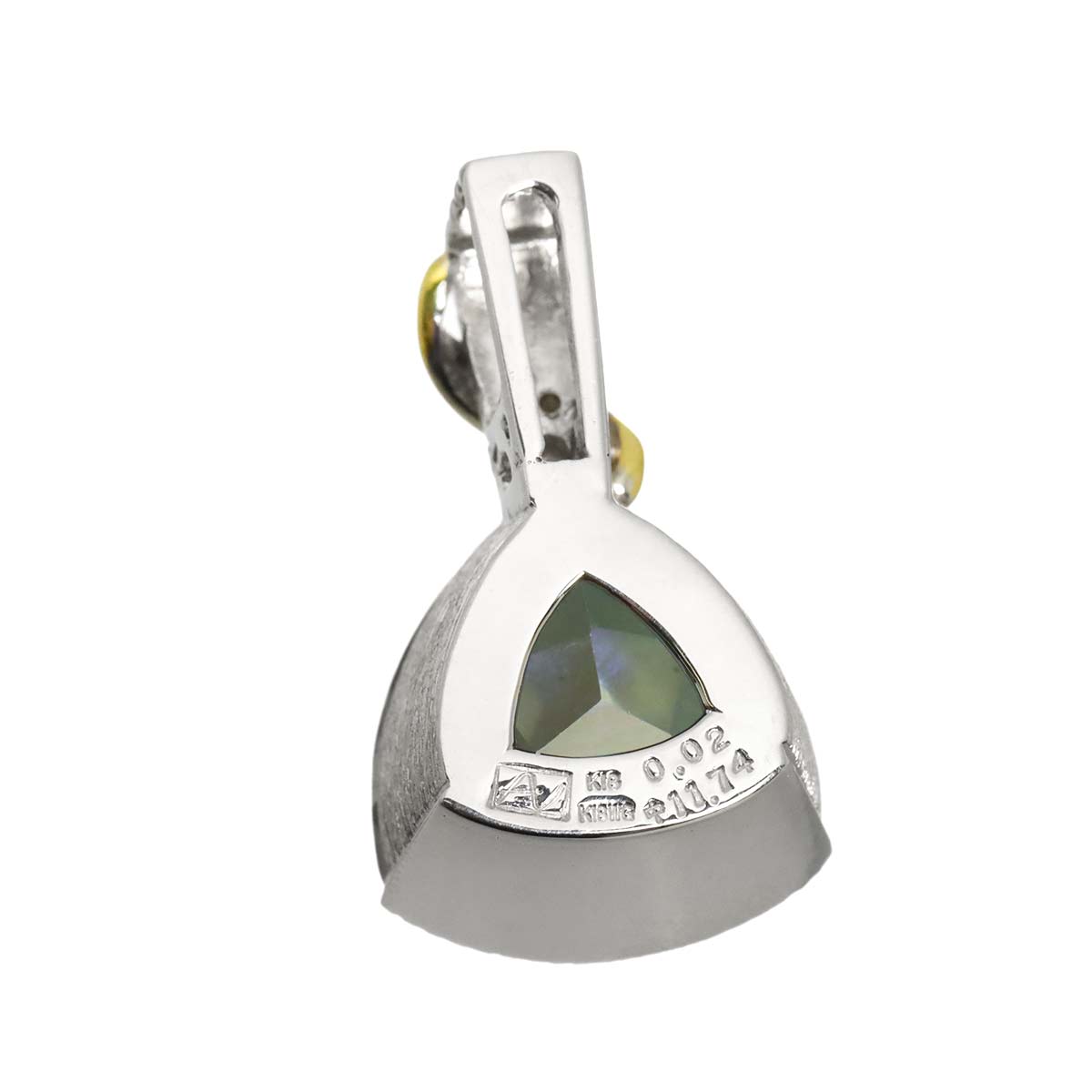Topaz 11.74ct Diamond 0.02ct Pendant Top 18K WG YG 750