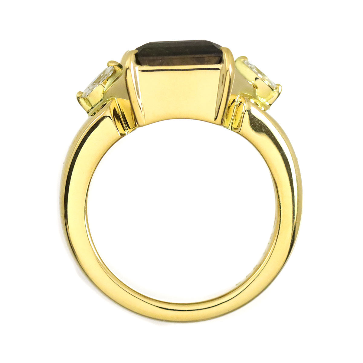 Tourmaline 6.55ct Diamond 0.16ct Ring 18K YG 750 Size6-6.25(US)