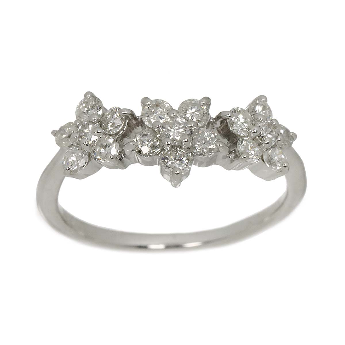 Diamond 0.70ct Ring 18K K18 WG White Gold size6(US)