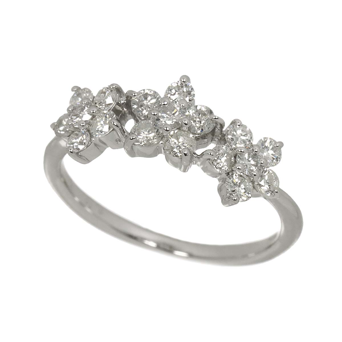 Diamond 0.70ct Ring 18K K18 WG White Gold size6(US)