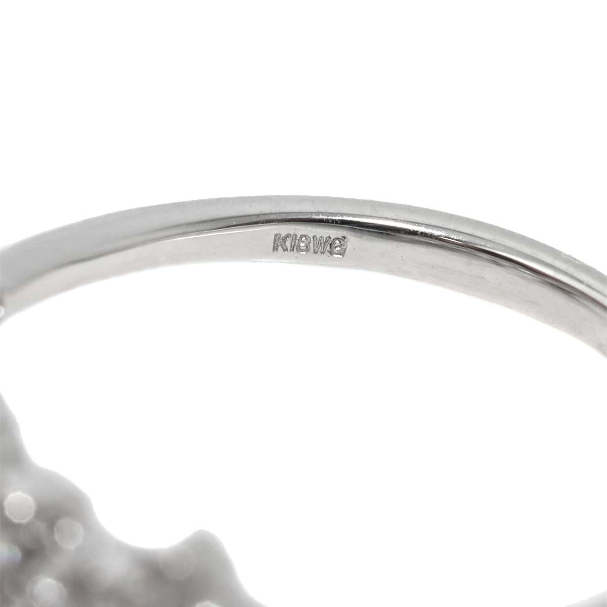 Diamond 0.70ct Ring 18K K18 WG White Gold size6(US)