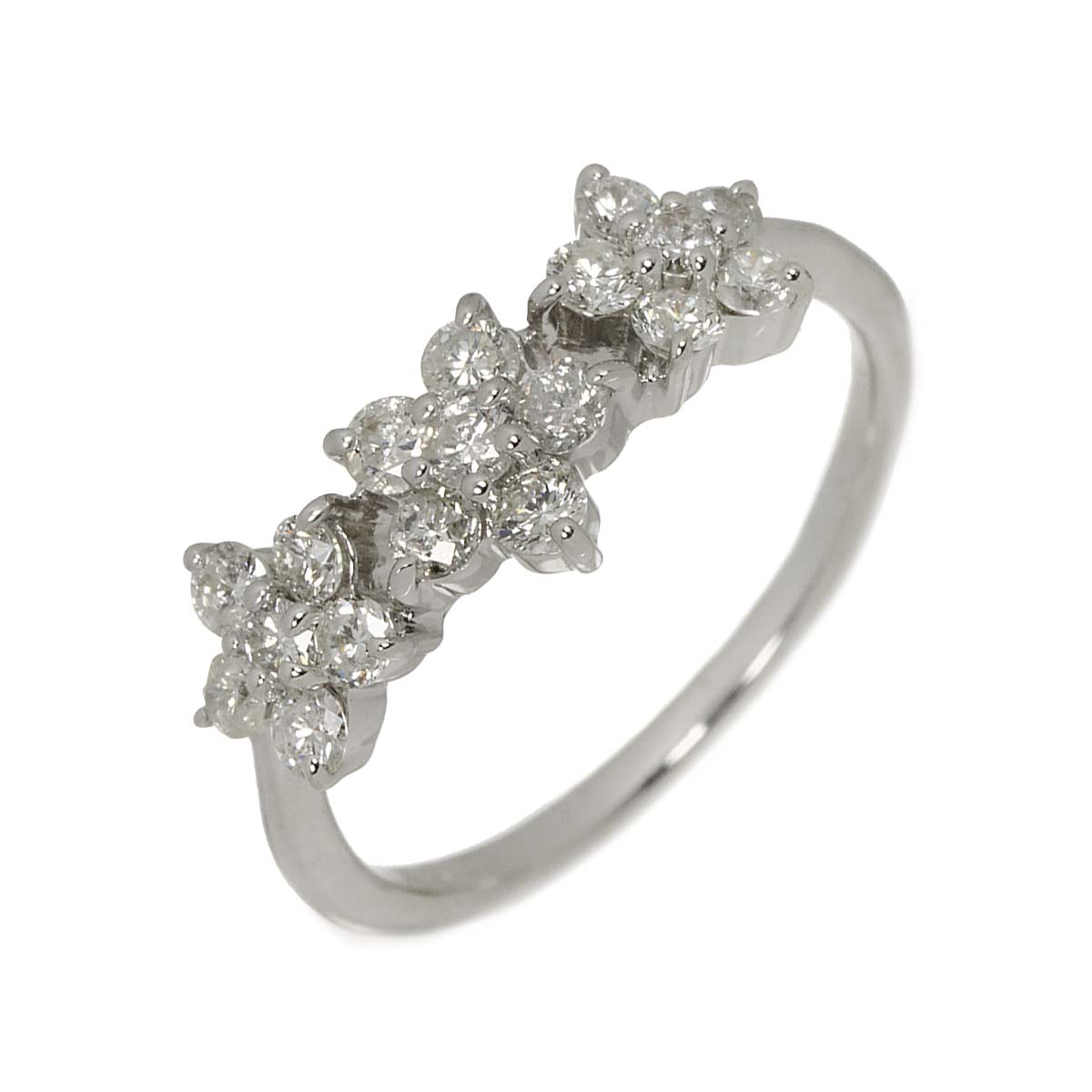 Diamond 0.70ct Ring 18K K18 WG White Gold size6(US)