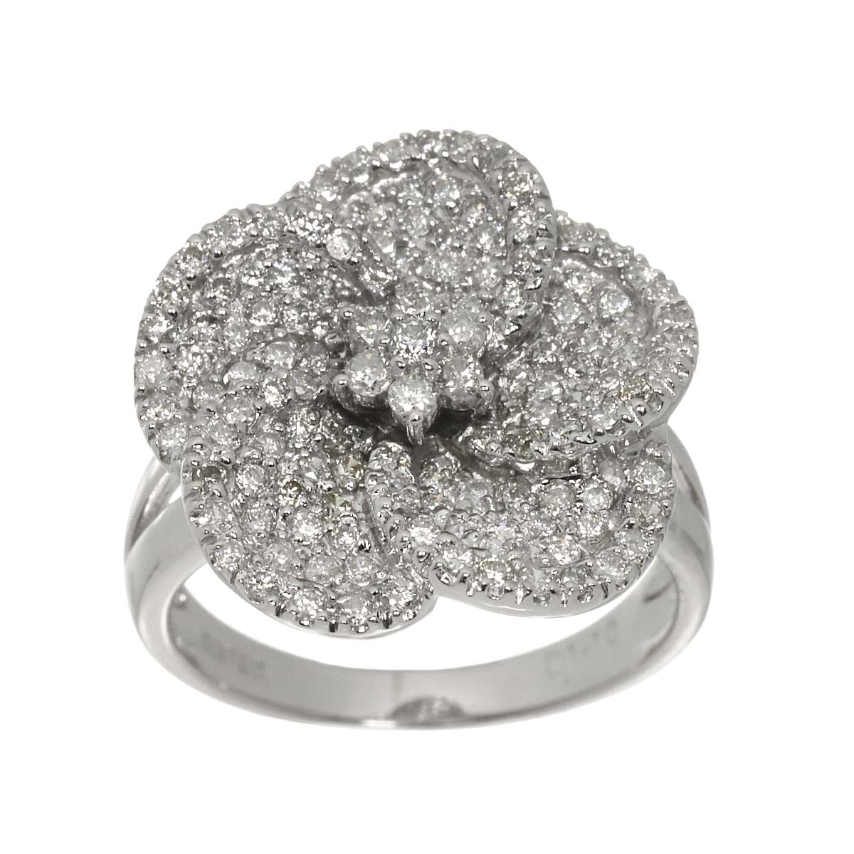 Diamond 1.10ct Ring 18K K18 WG White Gold size6.75-7.25(US)