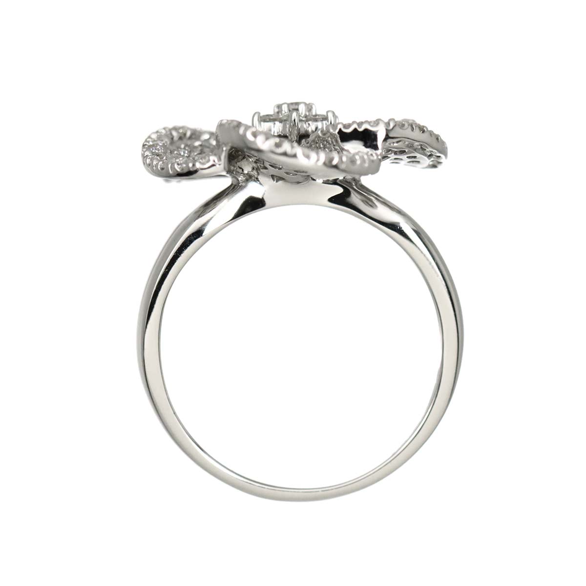 Diamond 1.10ct Ring 18K K18 WG White Gold size6.75-7.25(US)