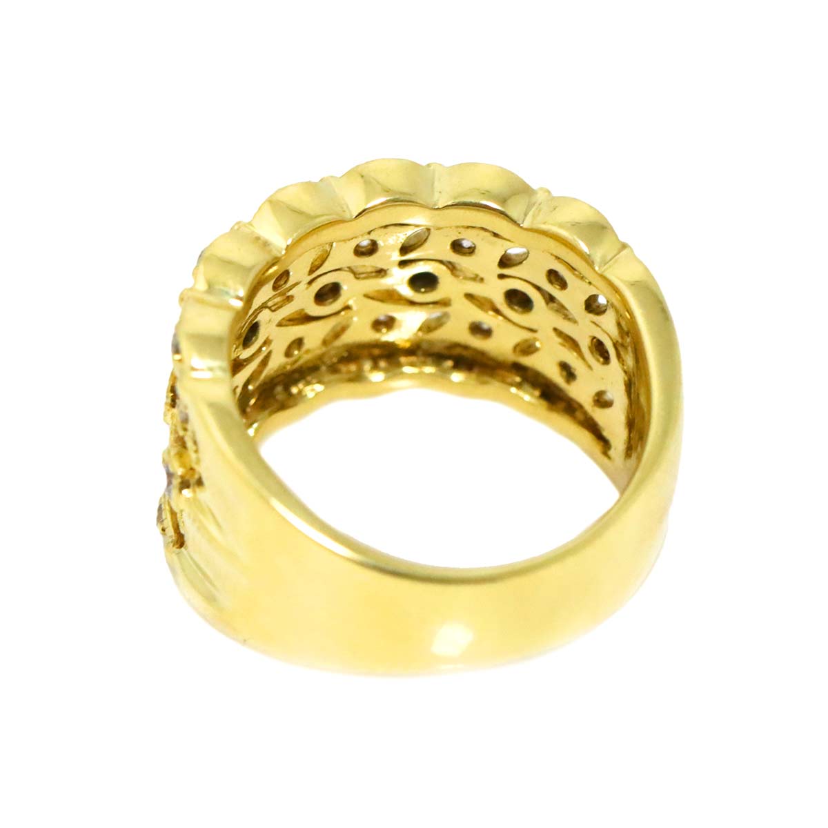 Diamond 0.50ct Ring 18K YG Yellow Gold 750 Size5.75-6(US)