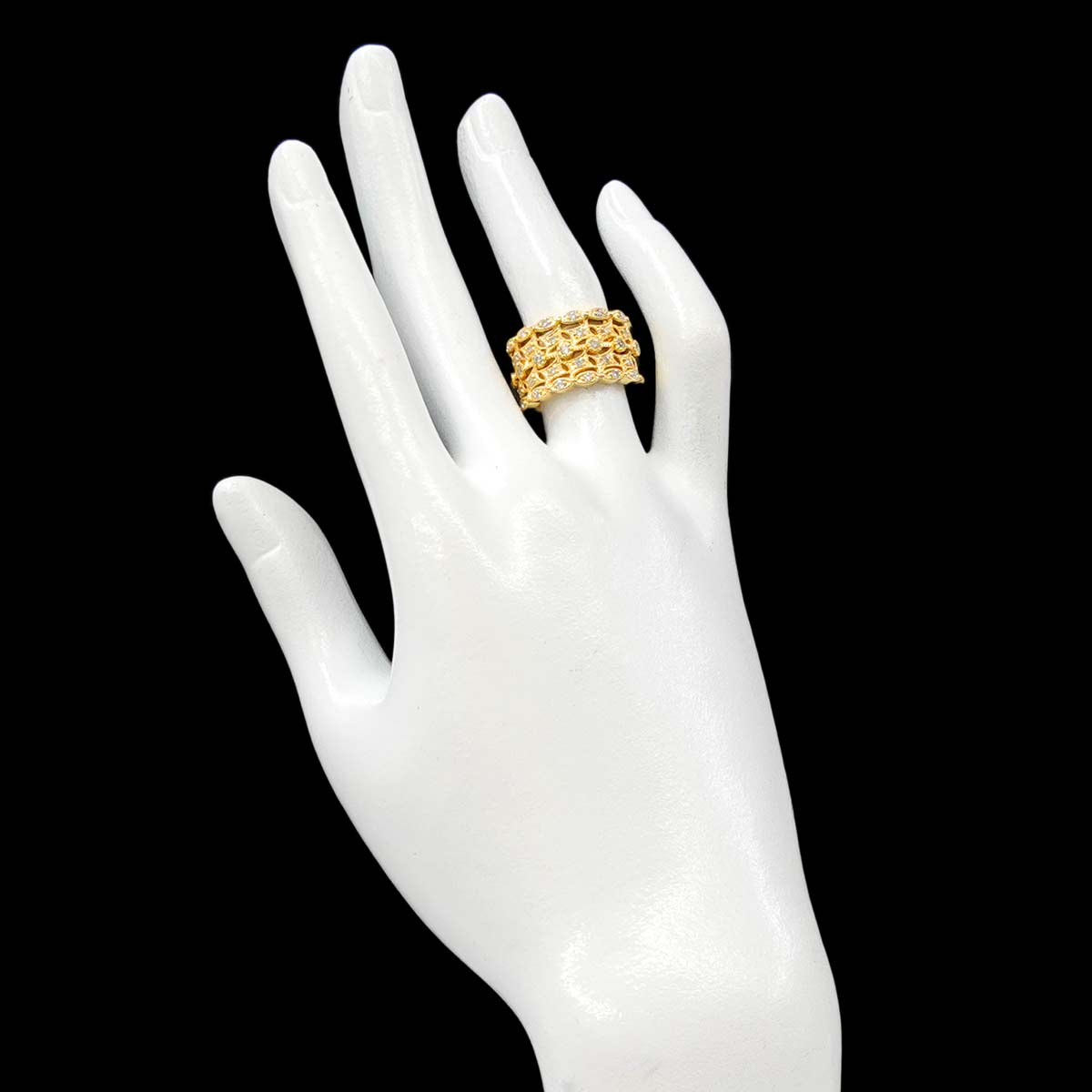 Diamond 0.50ct Ring 18K YG Yellow Gold 750 Size5.75-6(US)