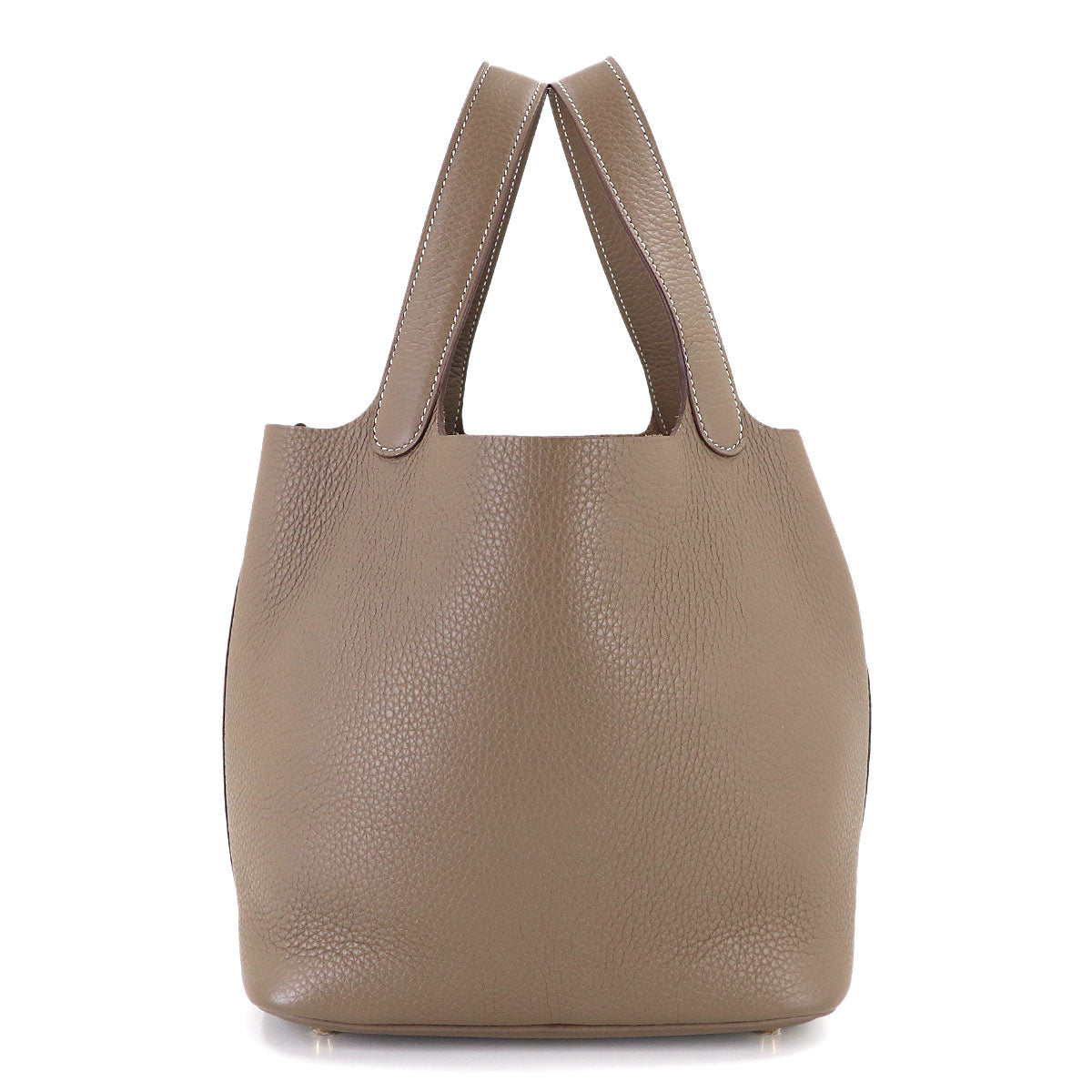 Picotin Lock MM Hand Bag Taurillon Clemence Etoupe Purse