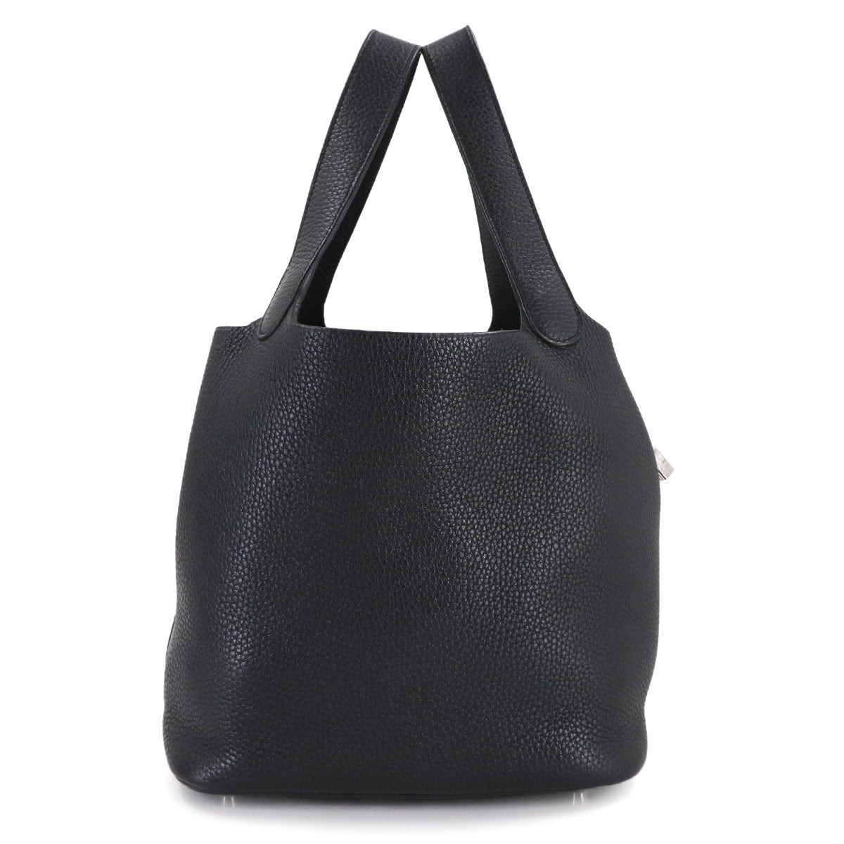 Picotin Lock MM Hand Bag Taurillon Clemence Black Purse