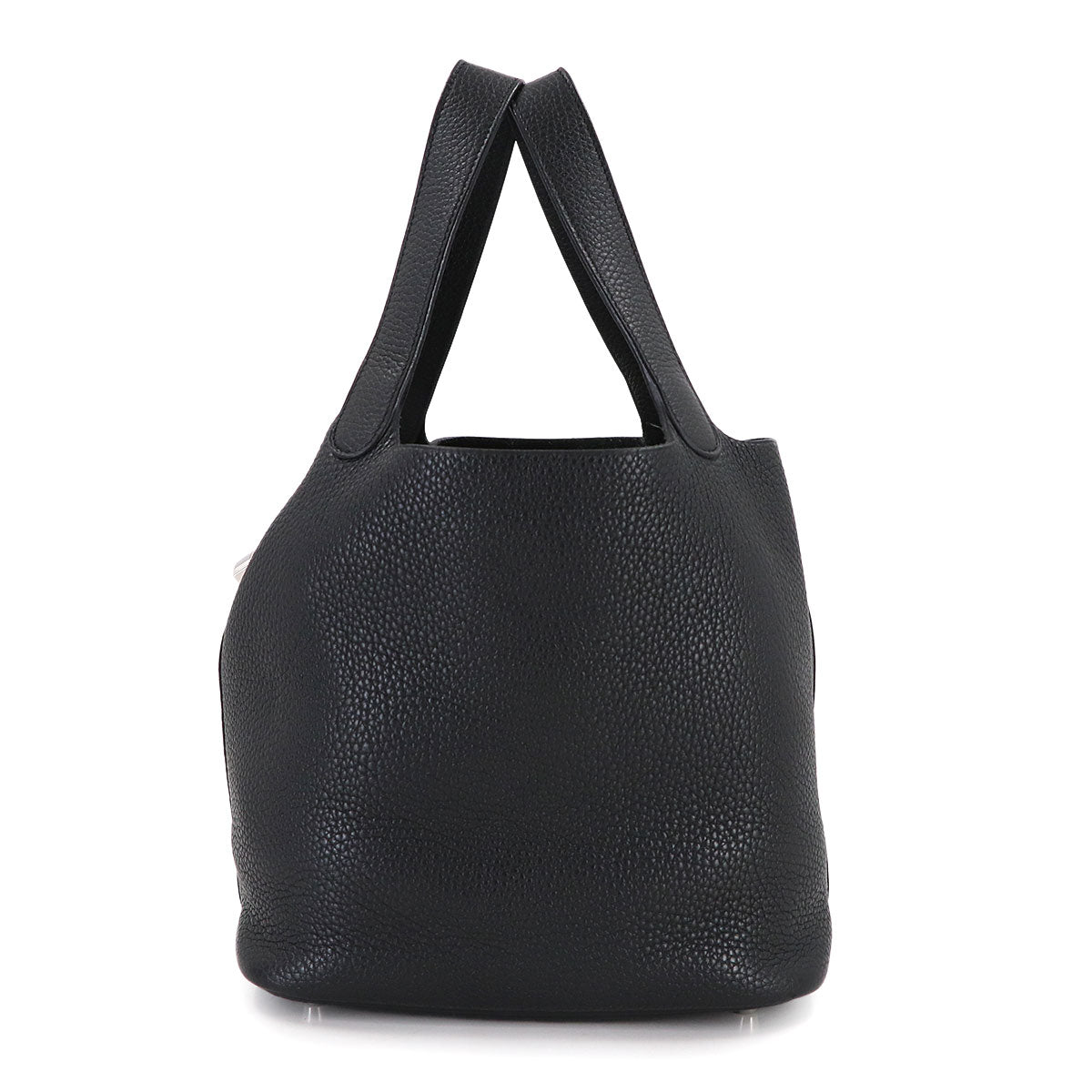 Picotin Lock MM Hand Bag Taurillon Clemence Black Purse
