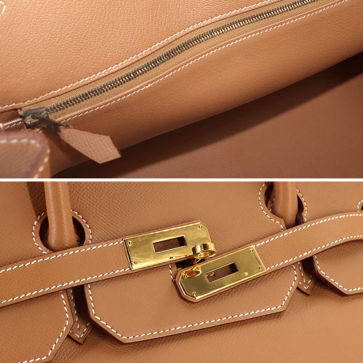 Birkin 40 Hand Bag Couchevel Epsom Natural Purse