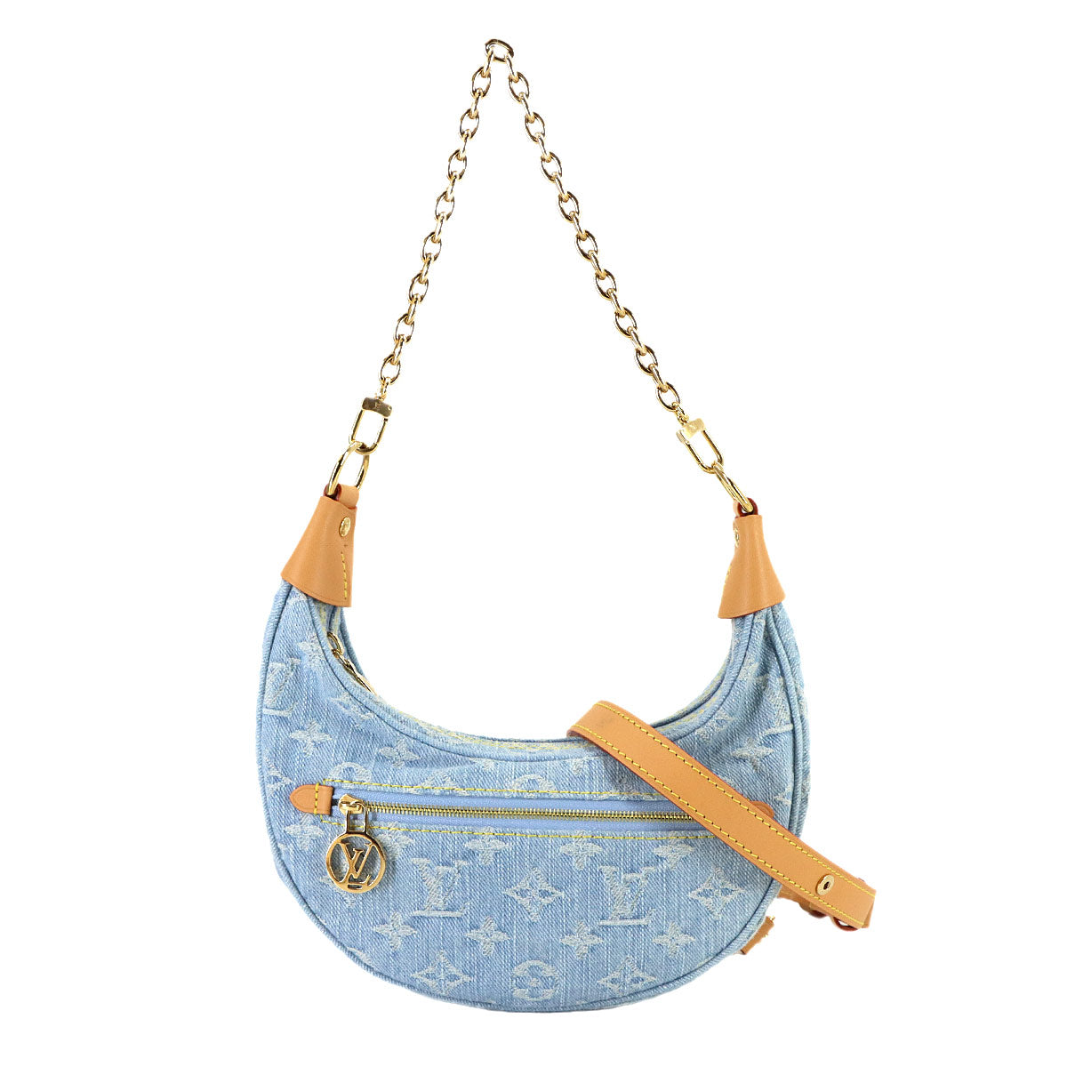 Monogram Denim Loop Hand Shoulder Bag Sky Blue M24846