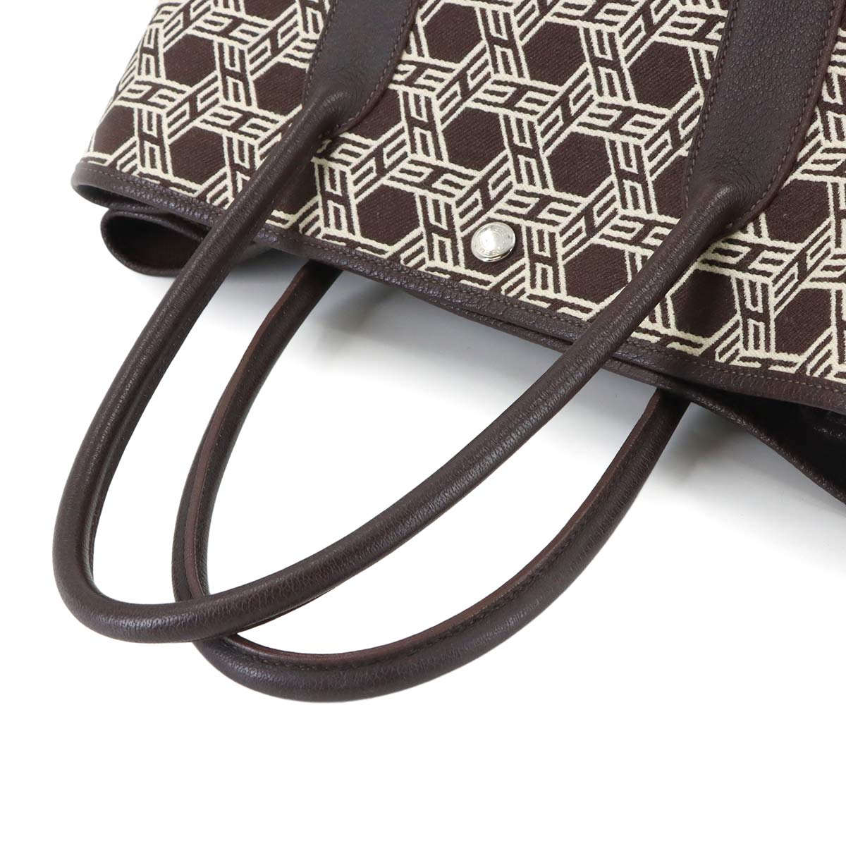 Garden Party PM Tote Bag Toile So H Leather Brown Beige