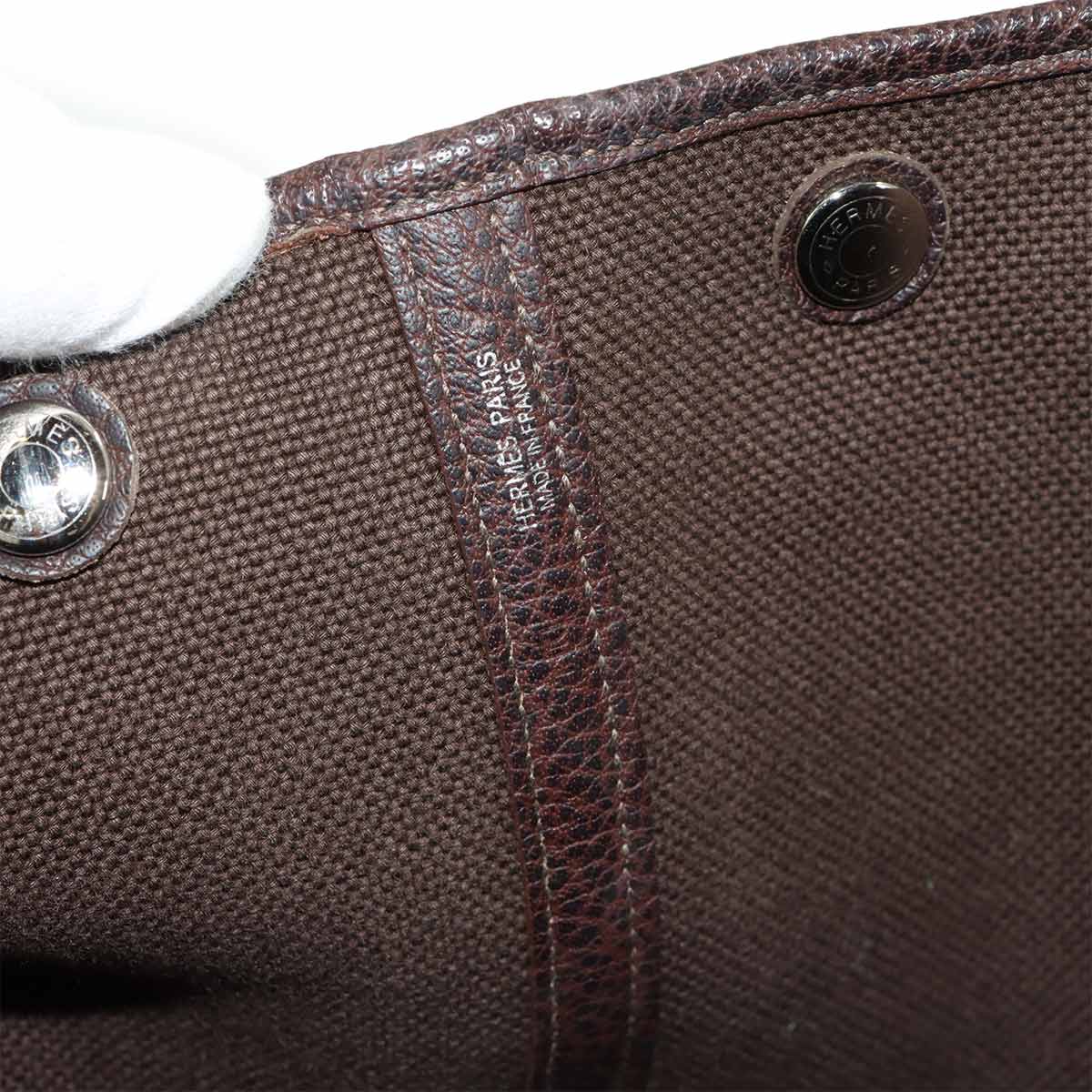 Garden Party PM Tote Bag Toile So H Leather Brown Beige