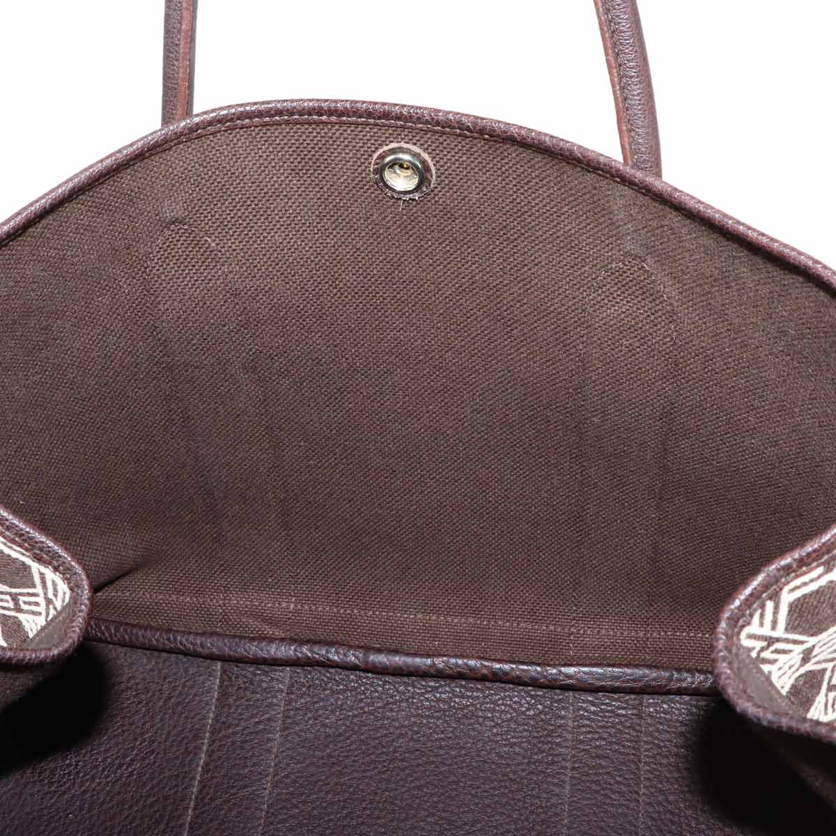 Garden Party PM Tote Bag Toile So H Leather Brown Beige
