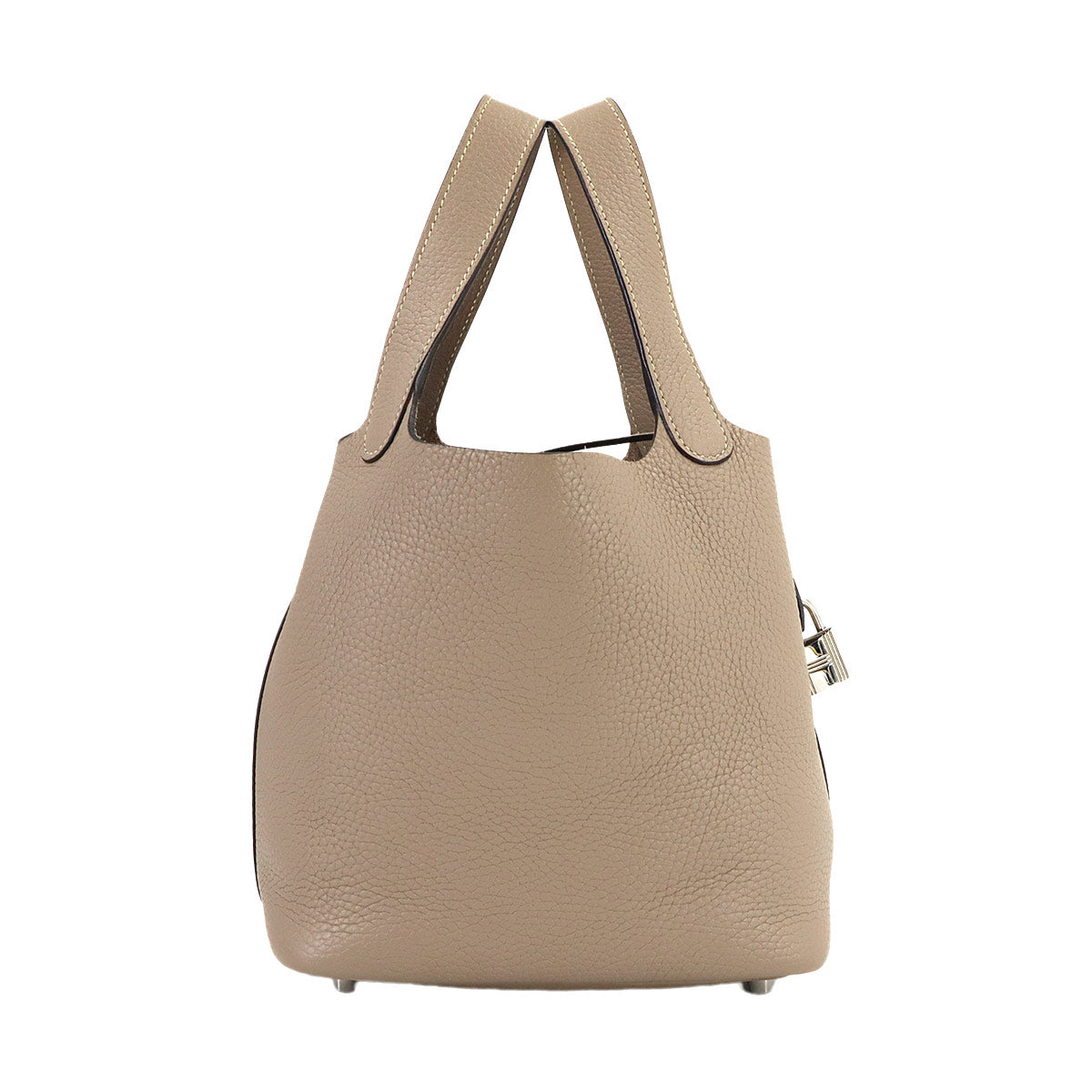 Picotin Lock PM Hand Bag Taurillon Clemence Gris tourterelle