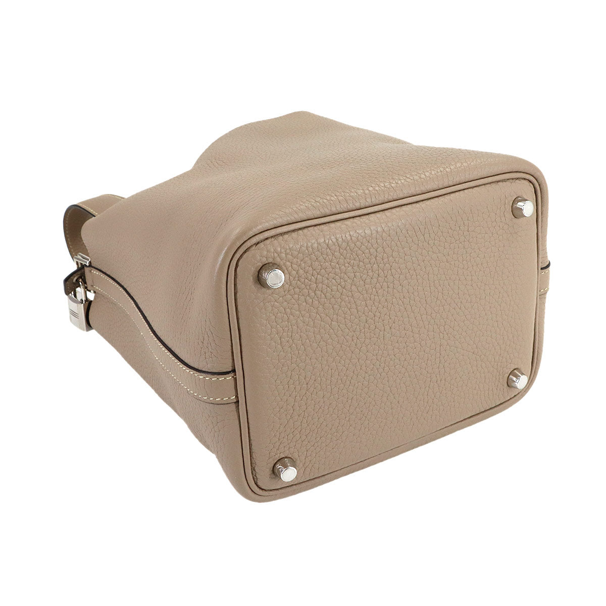 Picotin Lock PM Hand Bag Taurillon Clemence Gris tourterelle