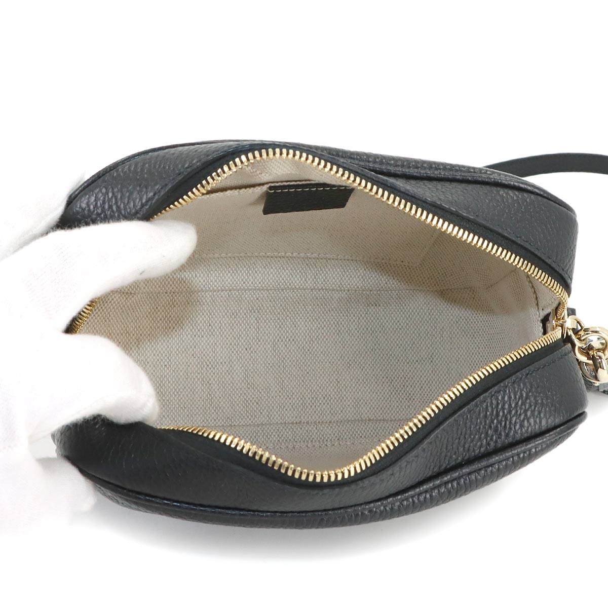 SOHO Shoulder Bag Leather Black 722319 Interlocking G
