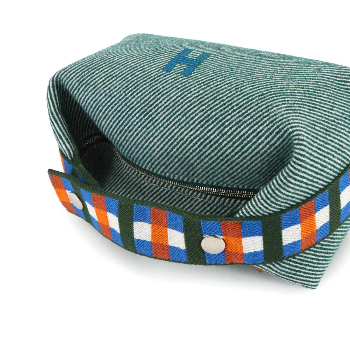 Bride a Brac PM Au Carre Hand Bag Wooltwill Vert Foret H Pouch