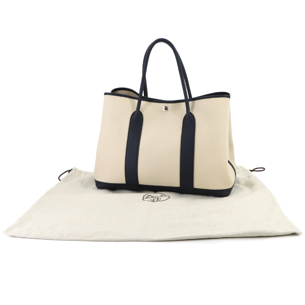 Garden Party PM Tote Bag Toile Chevrons Negonda Craie