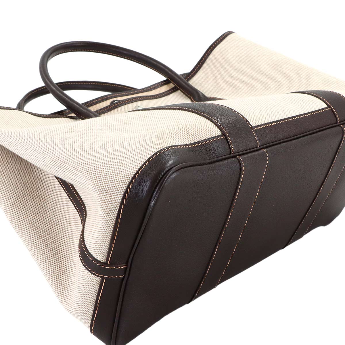 Garden Party PM Tote Bag Toile H Leather Natural Marron Purse