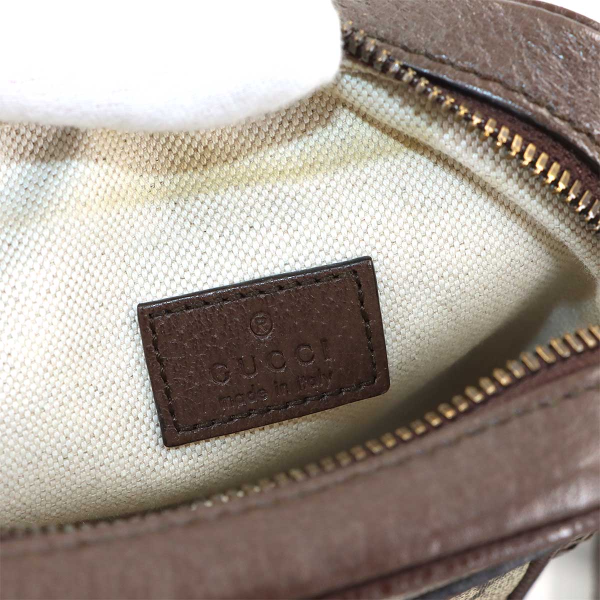 Ophidia Small Shoulder Bag GG Supreme Canvas Leather Beige Brown