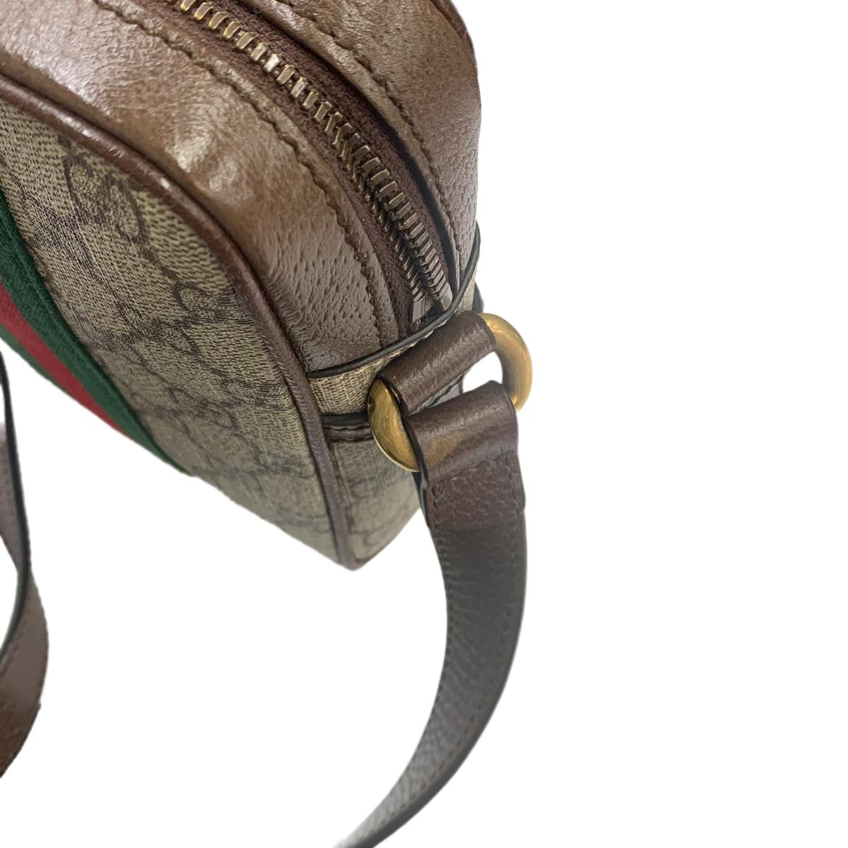 Ophidia Small Shoulder Bag GG Supreme Canvas Leather Beige Brown