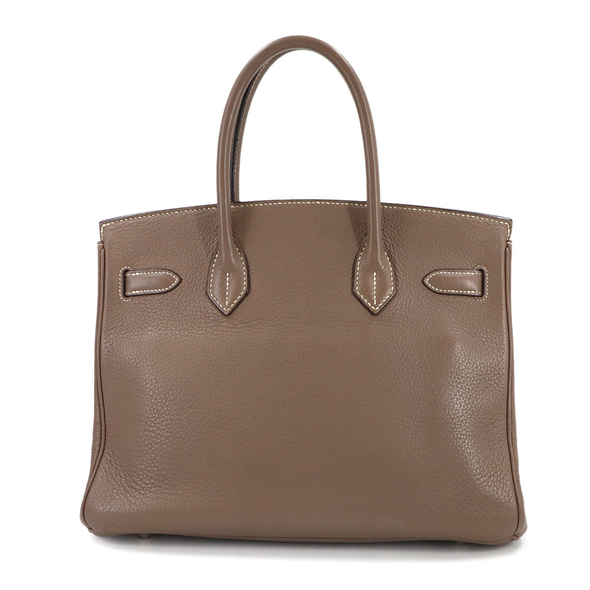 Birkin 30 Taurillon Clemence Etoupe Hand Bag Purse Beige