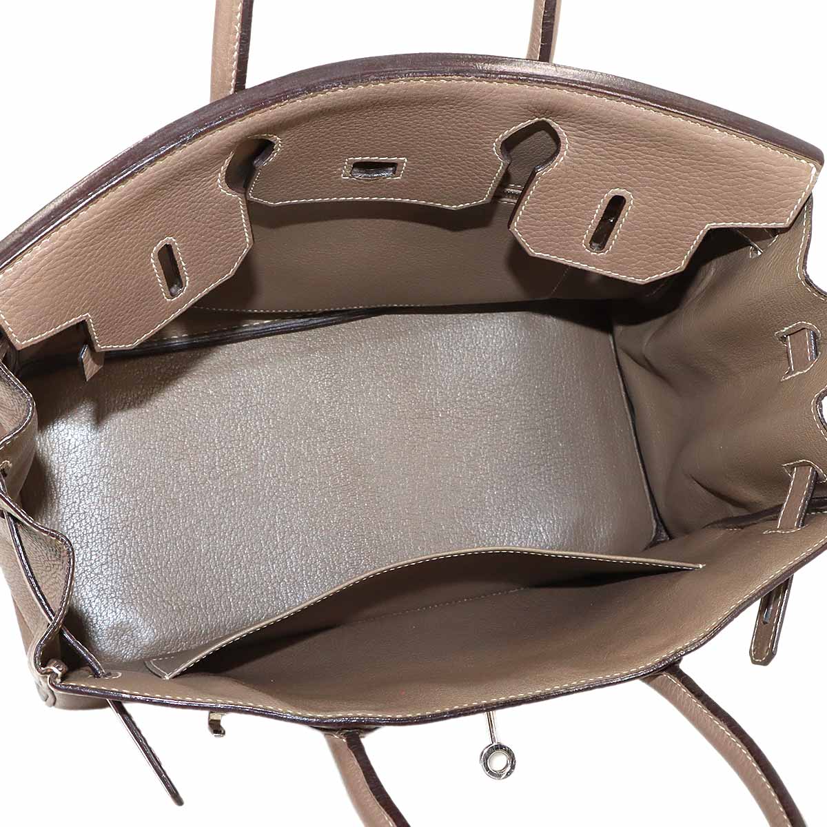 Birkin 30 Taurillon Clemence Etoupe Hand Bag Purse Beige