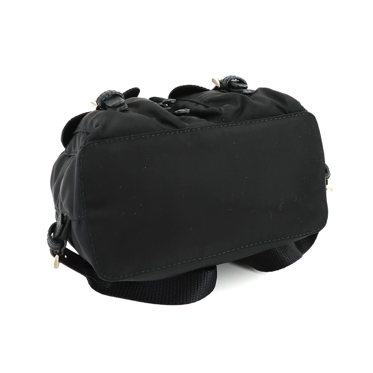 Backpack Motif Pouch Nylon Saffiano Leather Black