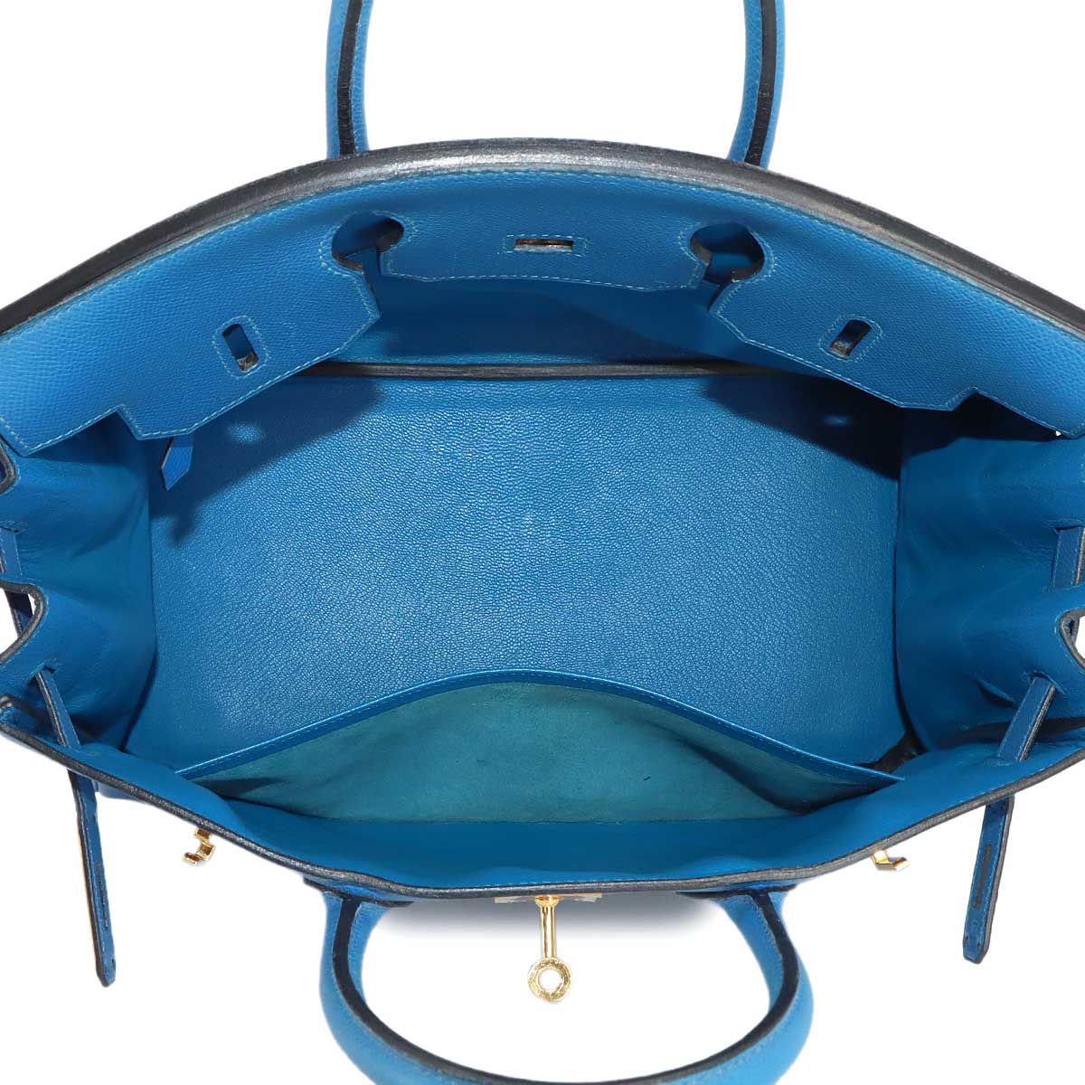 Haut a Courroies 32 Coushevel Epsom Blue Hand Bag Purse