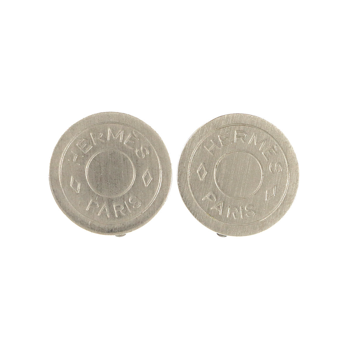 Sellier Round Type Earrings Matte Silver Accessory