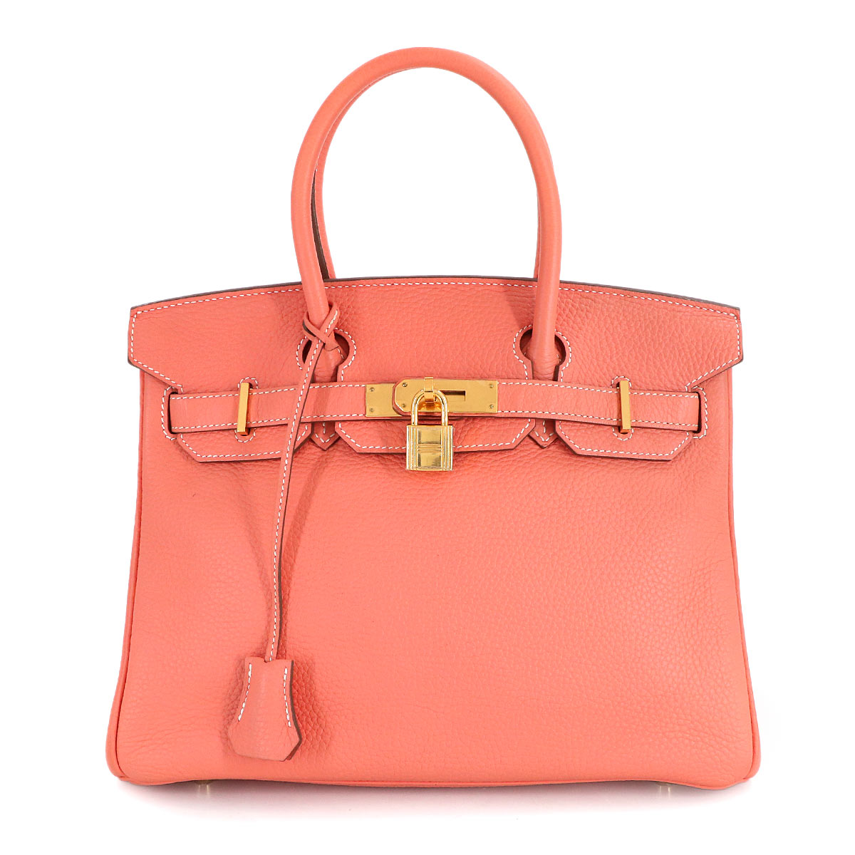 Birkin 30 Taurillon Clemence Crevette Hand Bag Purse Pink