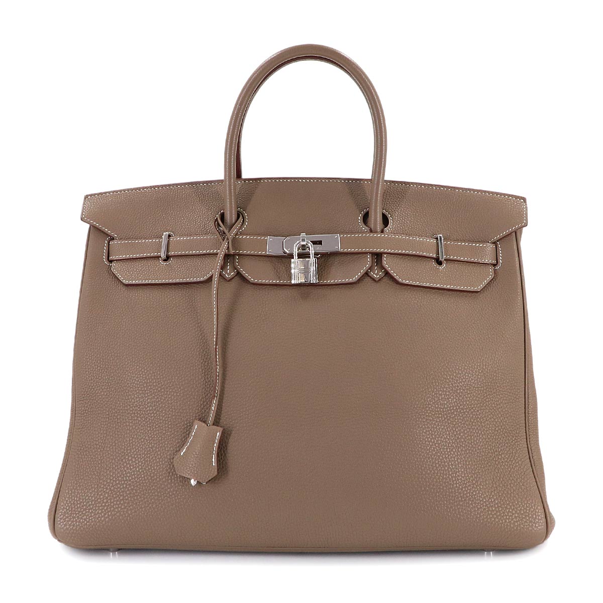 Birkin 40 Togo Etoupe Hand Bag Beige Leather Purse