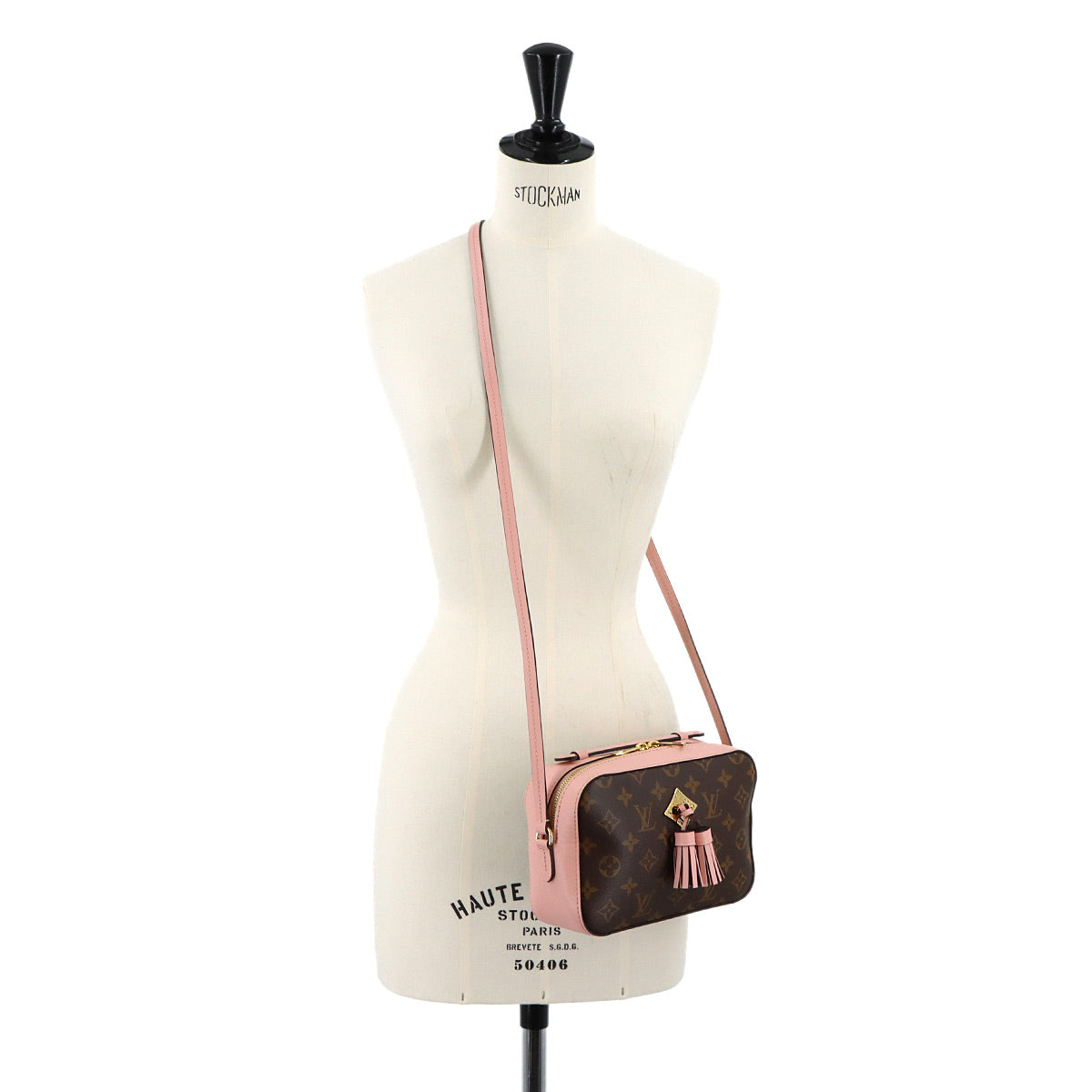Monogram Saintonge Shoulder Bag Brown Pink M44442 Purse
