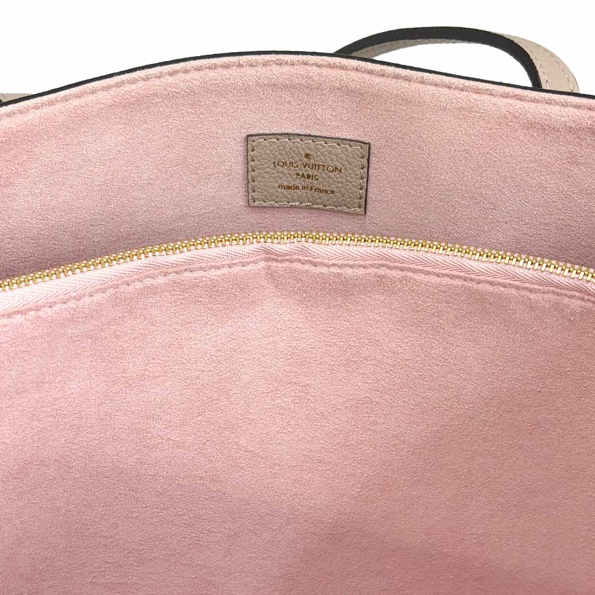 Lockme Shopper Tote Bag Leather Greige M57346 Purse