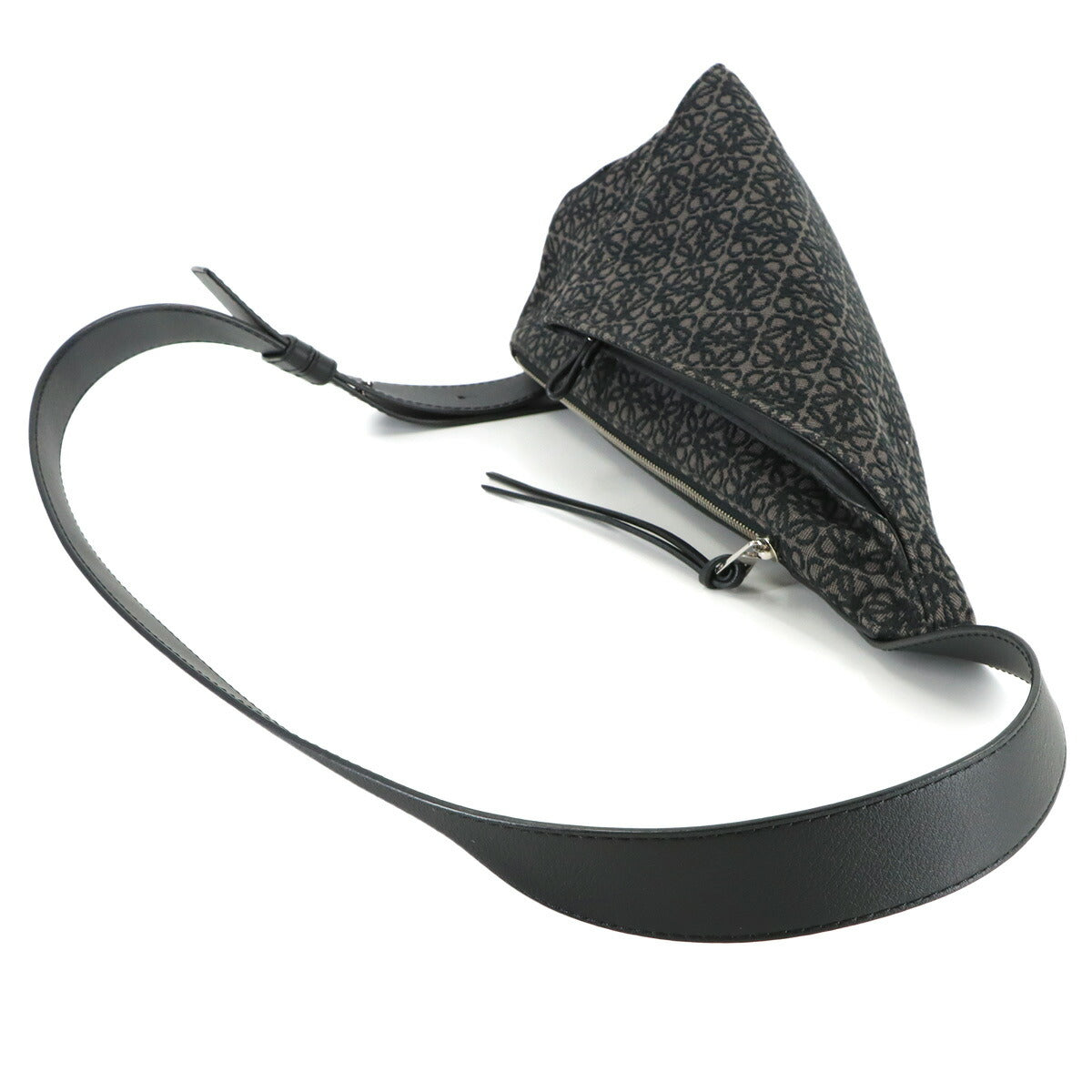 Anton Sling Bag Crossbody Bag Canvas Leather Black Purse