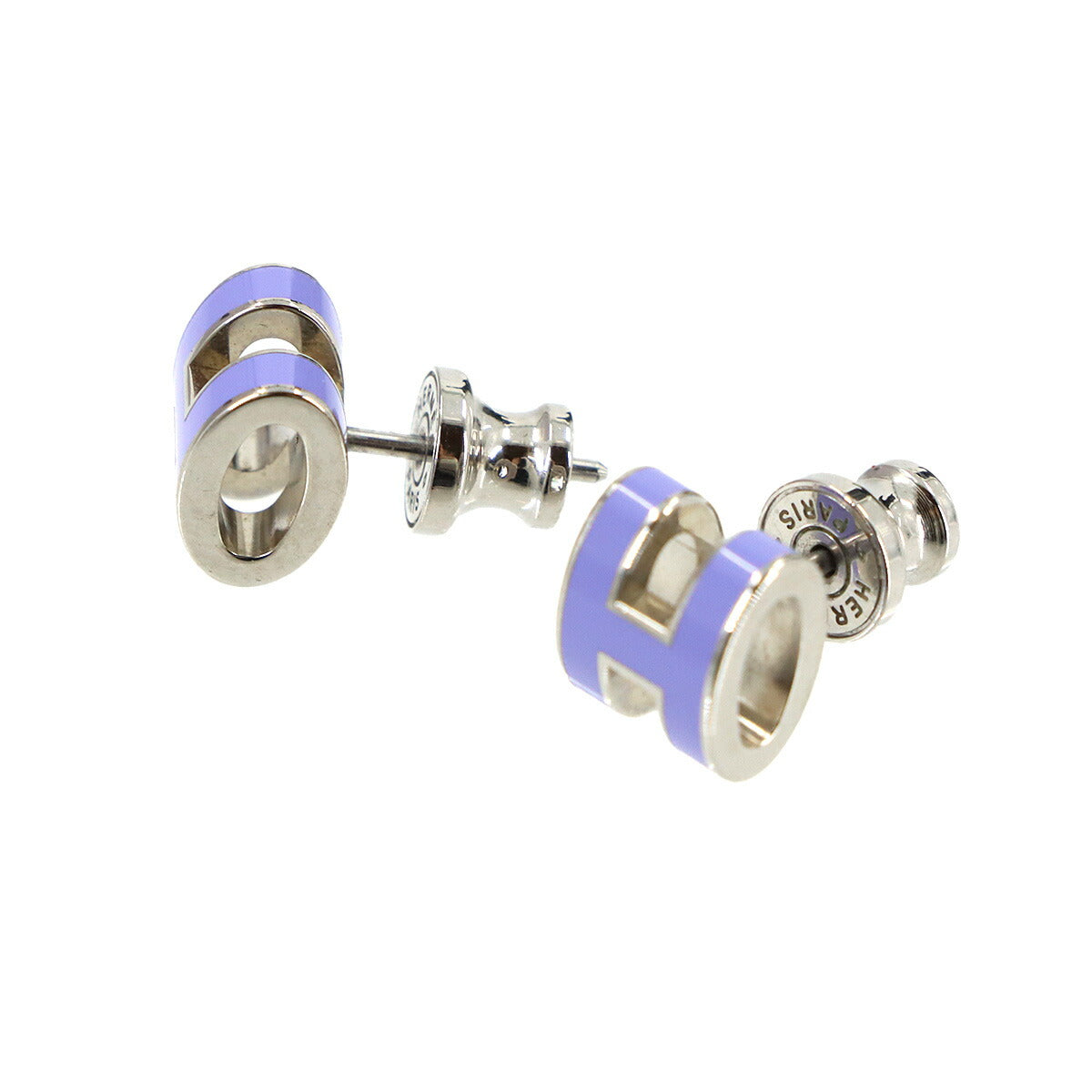 Mini Pop H Earrings Lilas Silver Pierced Accessory