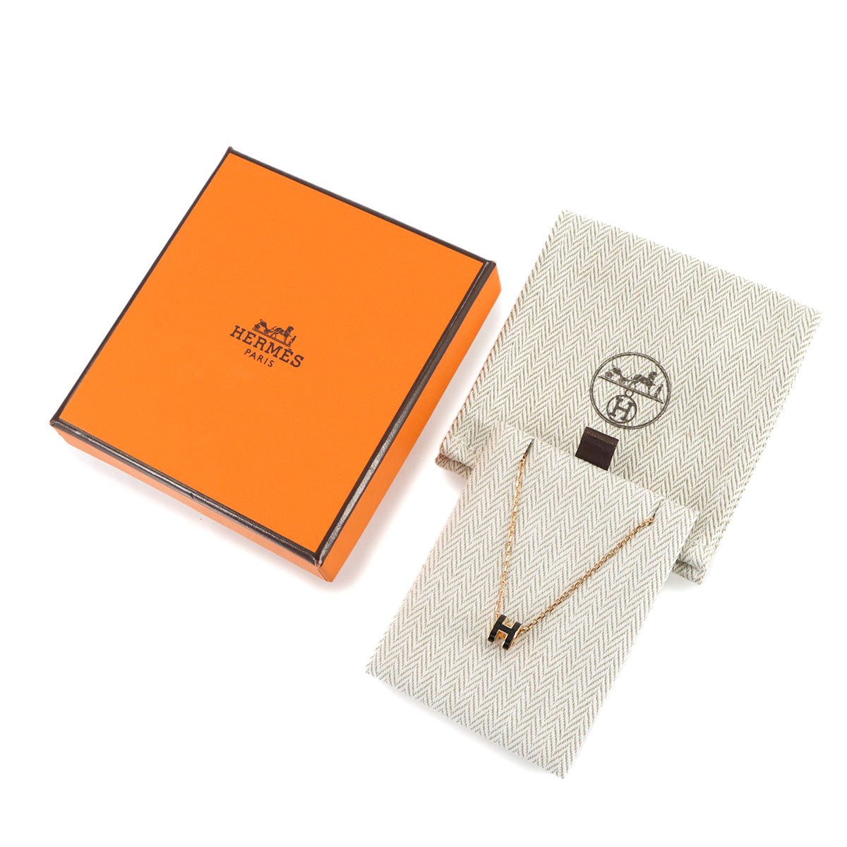 Mini Pop H Chain Necklace White Pink gold Accessory