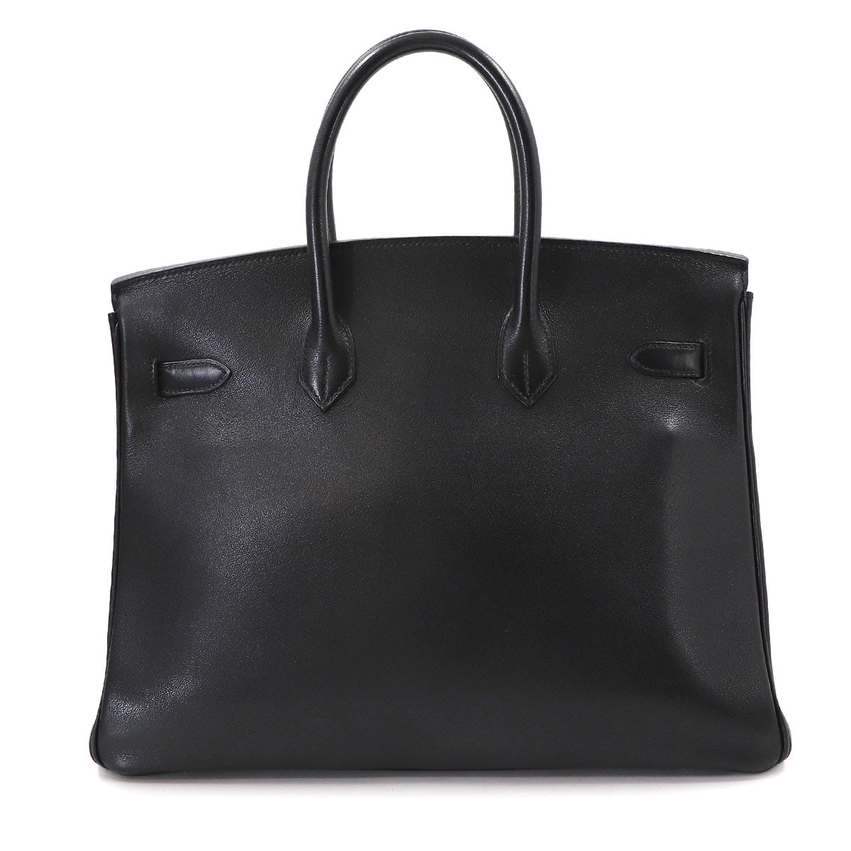 Birkin 35 Evercalf Black Hand Bag Vintage Purse