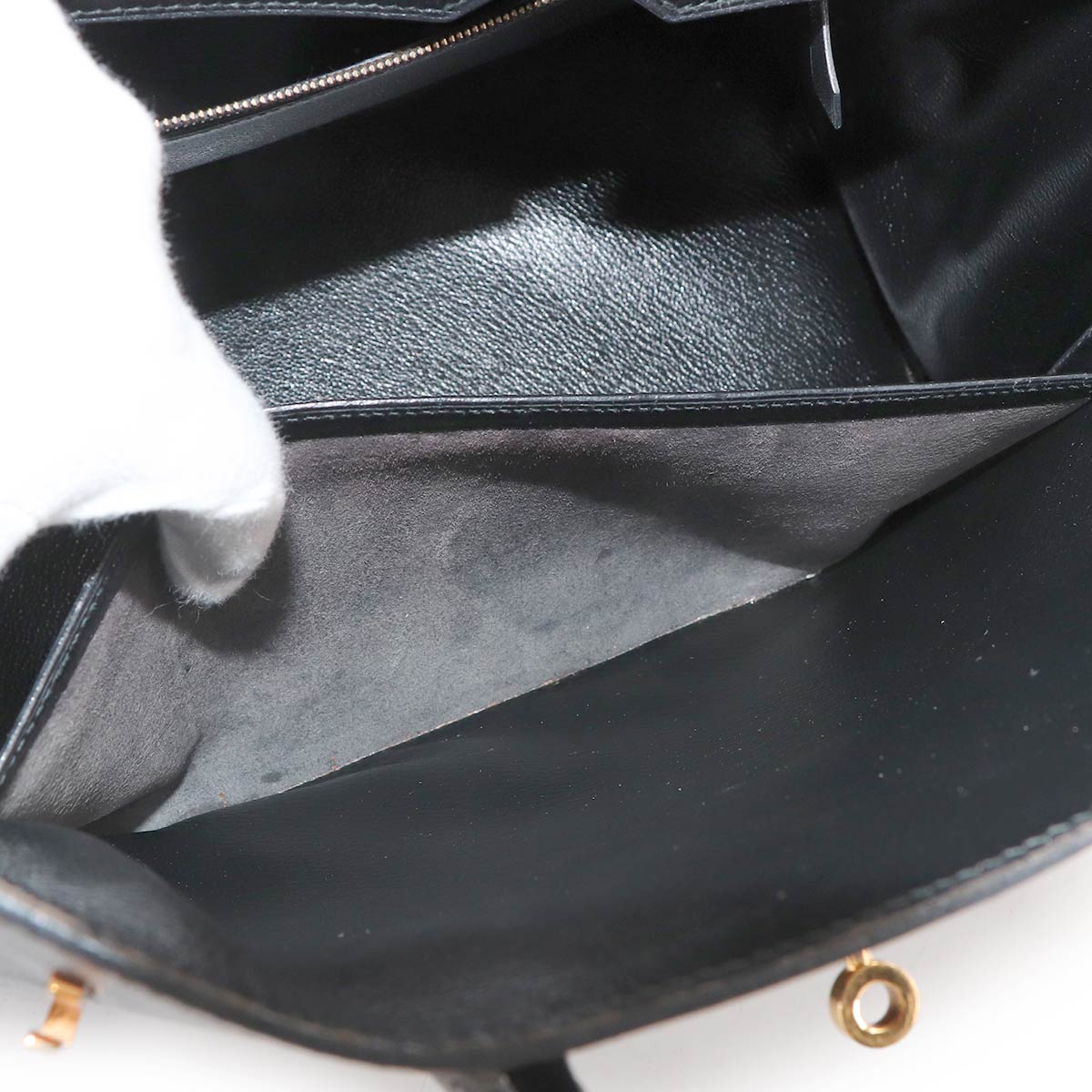 Birkin 35 Evercalf Black Hand Bag Vintage Purse