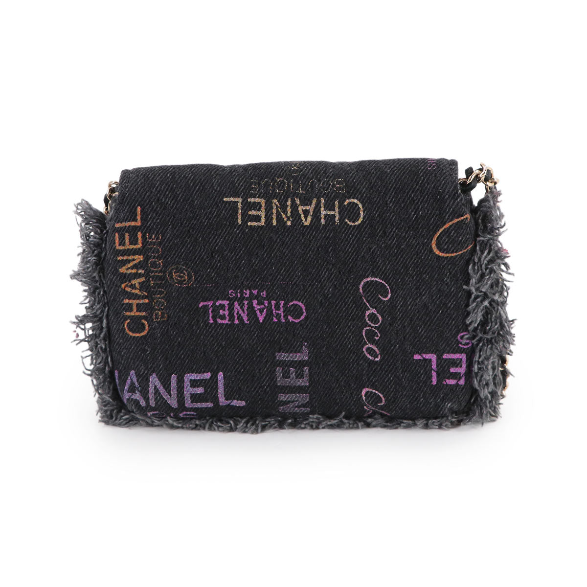 Matelasse Mini Chain Shoulder Bag Denim Black AP2602 Logos