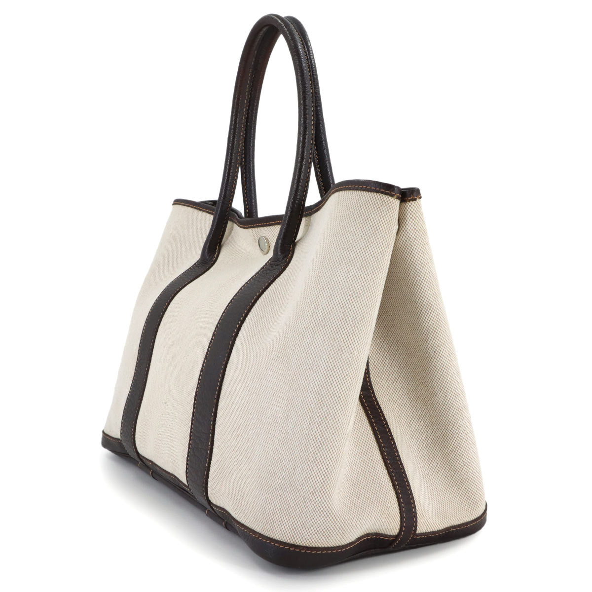 Garden Party PM Tote Bag Toile H Leather Natural Marron Purse