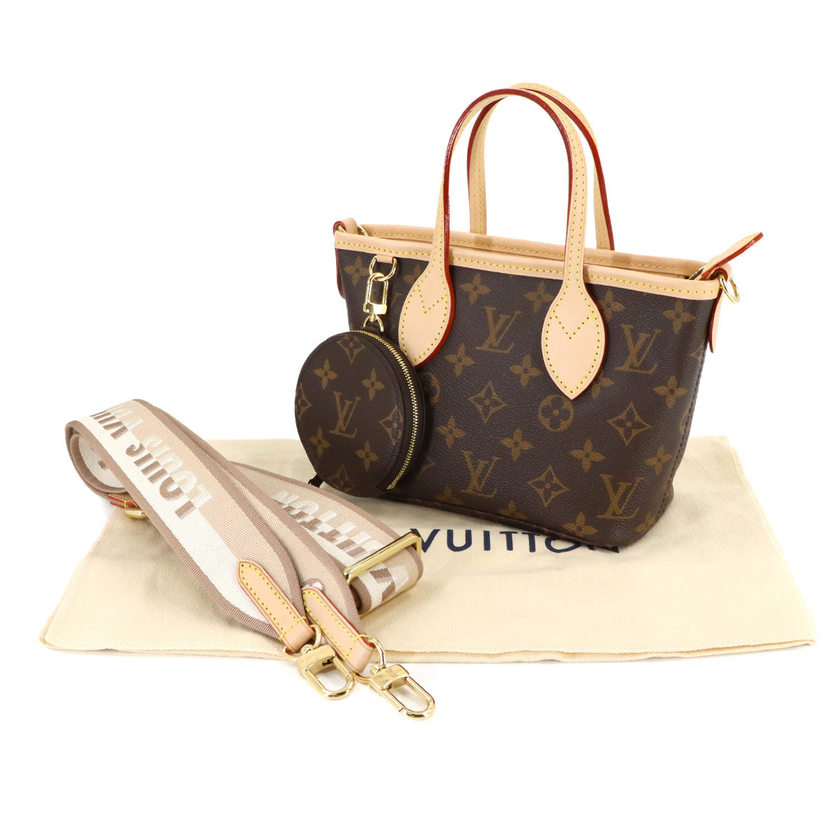 Monogram Neverfull BB Tote Shoulder Bag Brown M46705