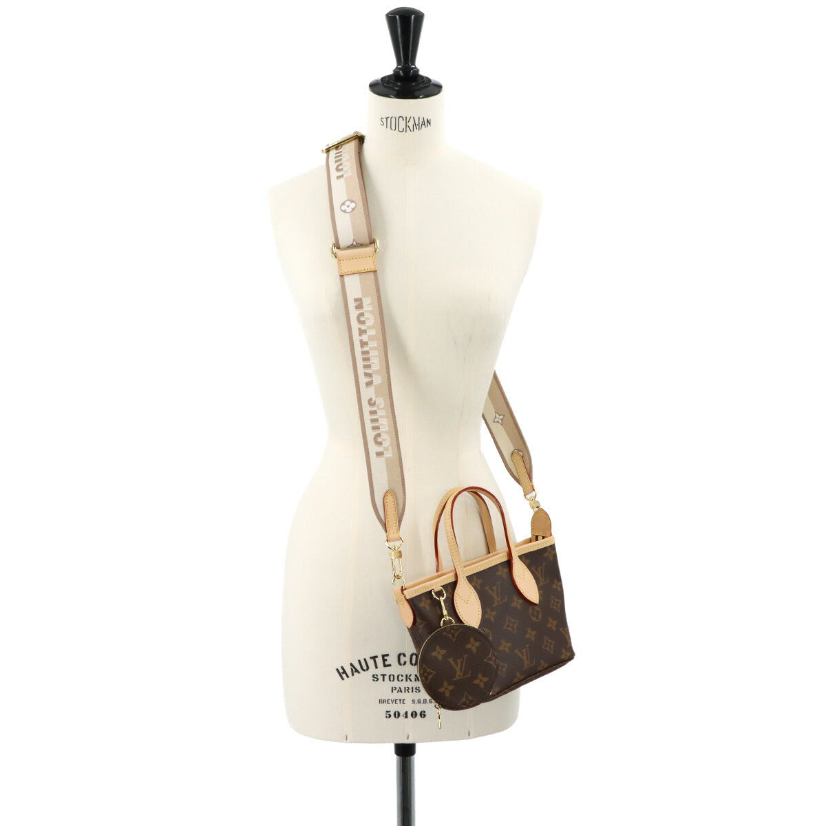 Monogram Neverfull BB Tote Shoulder Bag Brown M46705